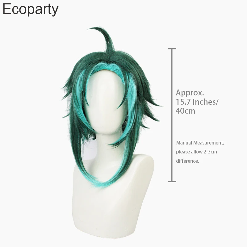 Genshin Cosplay Accessories Anime Hair Wigs Comic Fair Cosplay Show Party Fluffy Green Wig Short Hair