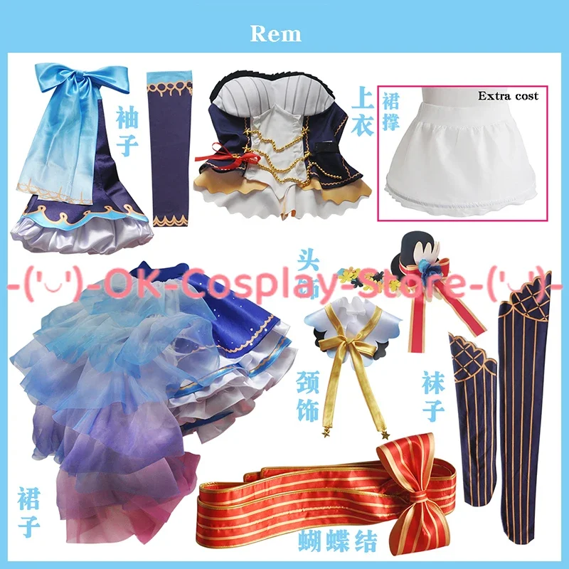 ¡Anime! Re:Life in a different world from zero Ram Rem Idol Lolita vestido para mujer, traje de fantasía para Halloween, Carnaval, disfraz de Cosplay