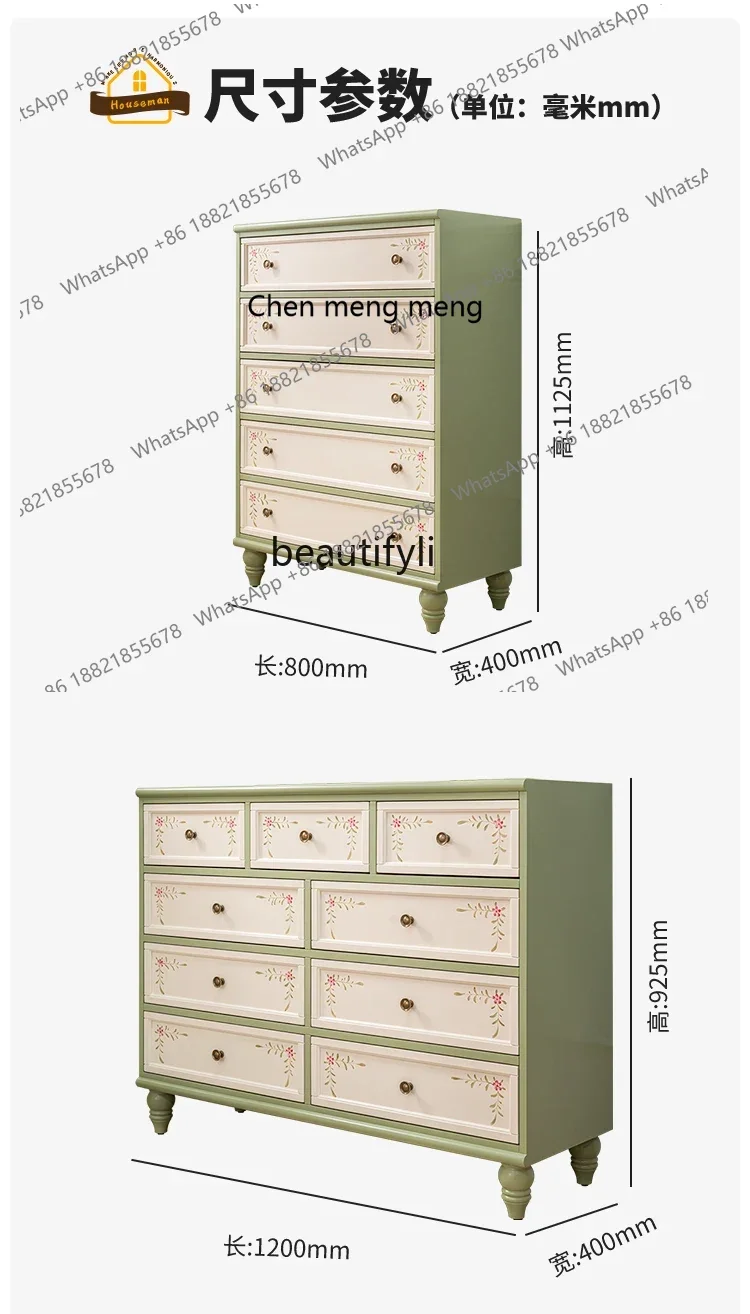 X  American retro chest of drawers, living room chest of drawers, locker, entrance hall decorative cabinet, bedroom bedside