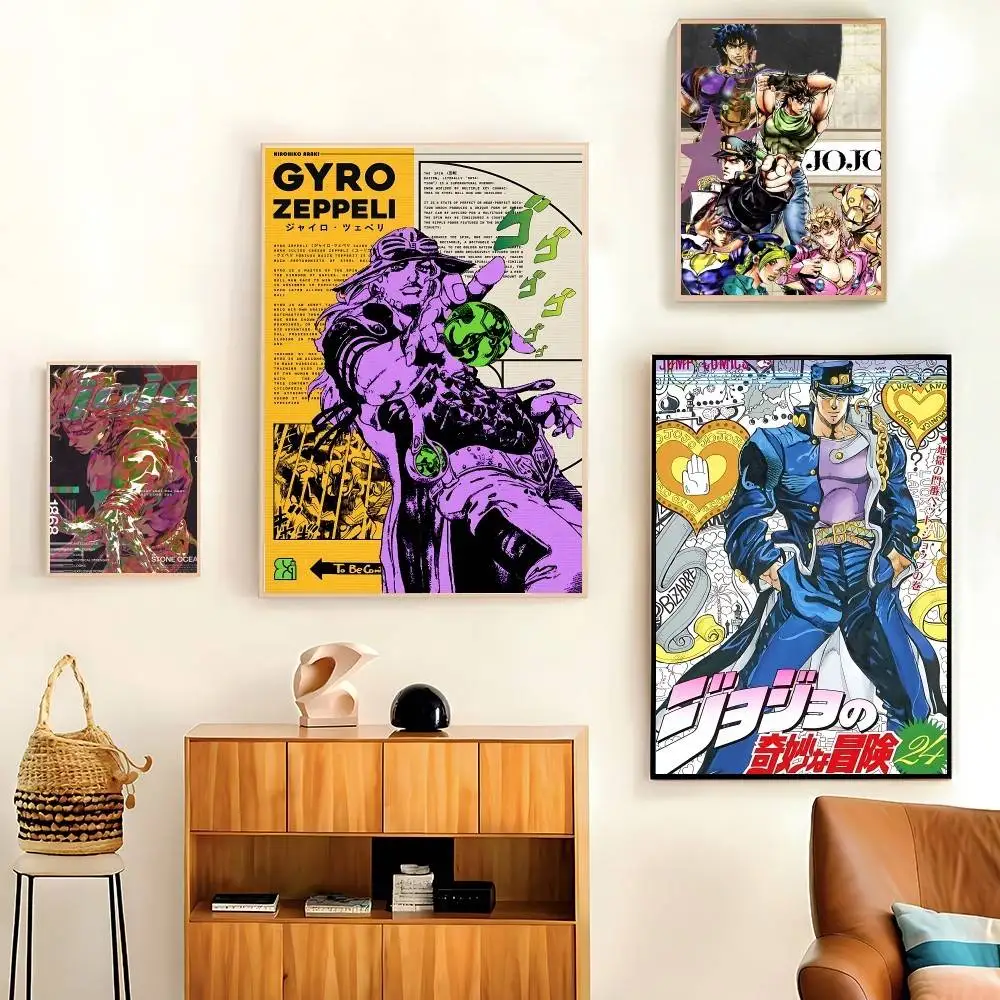 Anime JoJo Bizarre Adventure Retro Poster HD Quality Wall Art Retro Posters For Home Room Wall Decor Kawaii Room Decor