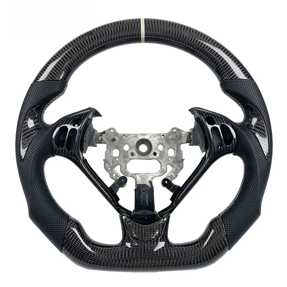

perforated leather carbon fiber steering wheel