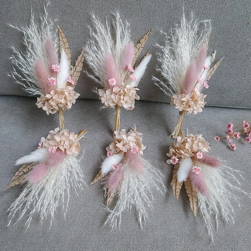 Wedding Table Centerpieces Small Flower Bouquets 6Pcs Mini Dried Flower Bouquet Set Boho Floral For Crafts Birthday Cake Decor