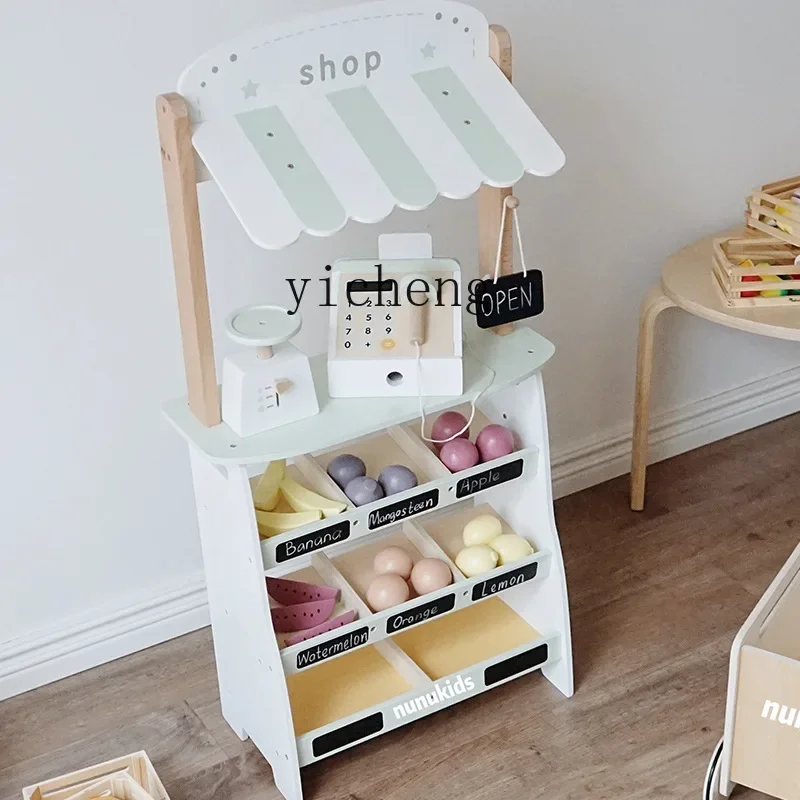 AF Loja de Frutas de Madeira Crianças Brincam Casa Conveniência Cantina Brinquedos