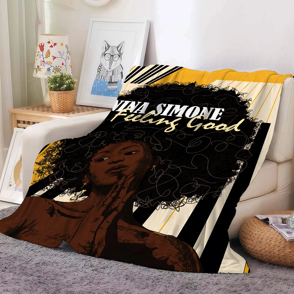 

Nina Simone Singer Blanket Warm And Soft Suitable For Bedroom Living Room Sofa Bed Office Travel Camping