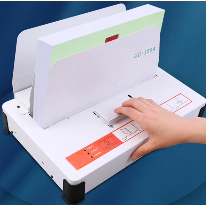 380A small glue binding machine electric punch-free  bill accounting voucher financial file paper book hot melt  A4 automatic