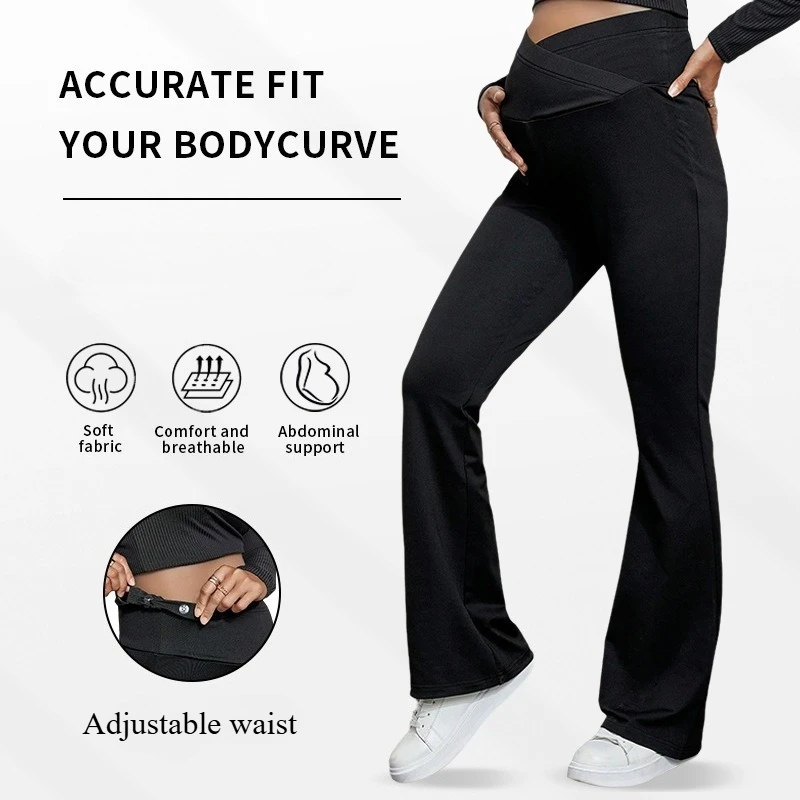 

Maternity Pants Pregnant Women Summer Thin Wear Casual Wide-leg Pants Thin Outer Wear Loose Pleated Pants