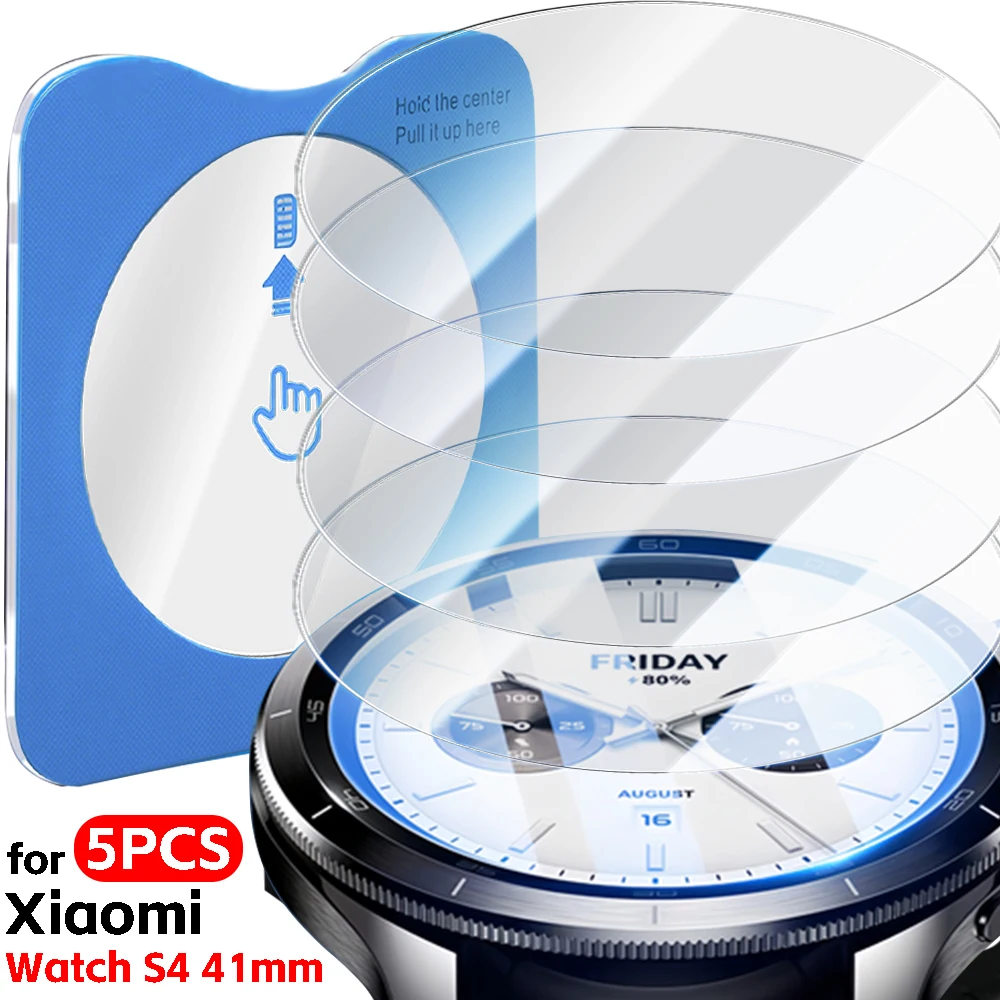 

1-5 шт. простые в установке защитные пленки из закаленного стекла для Xiaomi Watch S4 41 мм, защитные пленки HD с защитой от царапин для Watch S4