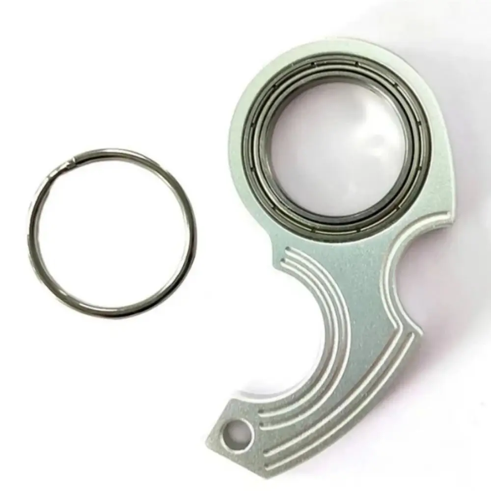 アルミニウム合金回転指先キーリング退屈を和らげる軽量トレンディなフィジェットスピナーキーホルダーポータブル軽量