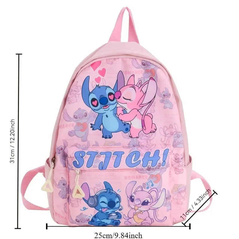 Zaino con stampa Stitch, zaino in nylon, zaino stile college per bambini e ragazze, regalo ideale per la scuola, i viaggi, i pendolarismo quotidiano