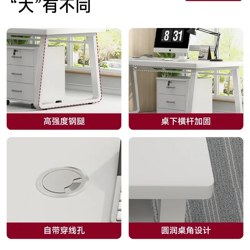 for Desk Single Simple Modern Office Table Staff Table and Chair Combination Simple Staff Seat Home Computer Table