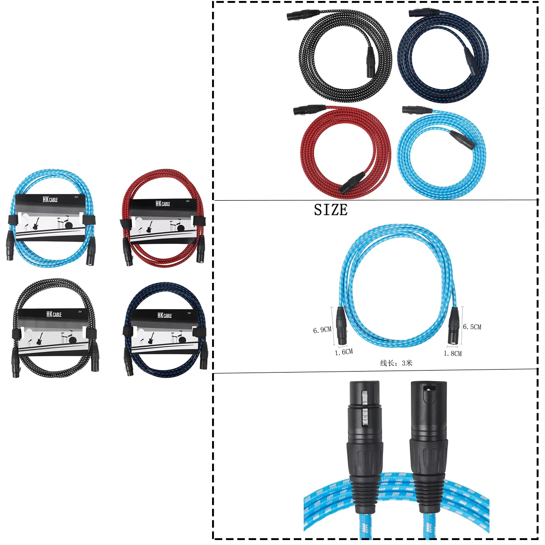 3M Audio Connection Cable HK · LADE GT130XLR Microphone Audio Connecting Line Guitar Performance Noise Reduction System