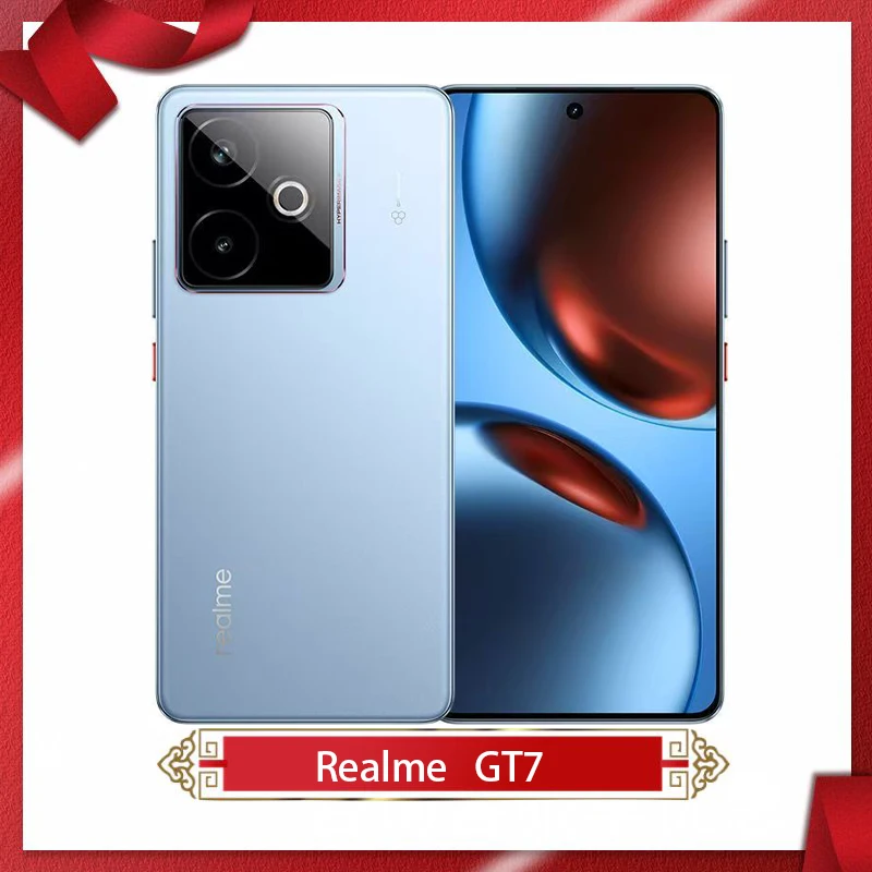Unlocked Realme GT7 5G Cell Phone 6.8inch 144Hz MTK Dimensity9400+ 100W Super Charger 7200Mah 50MP IP69 NFC OTA