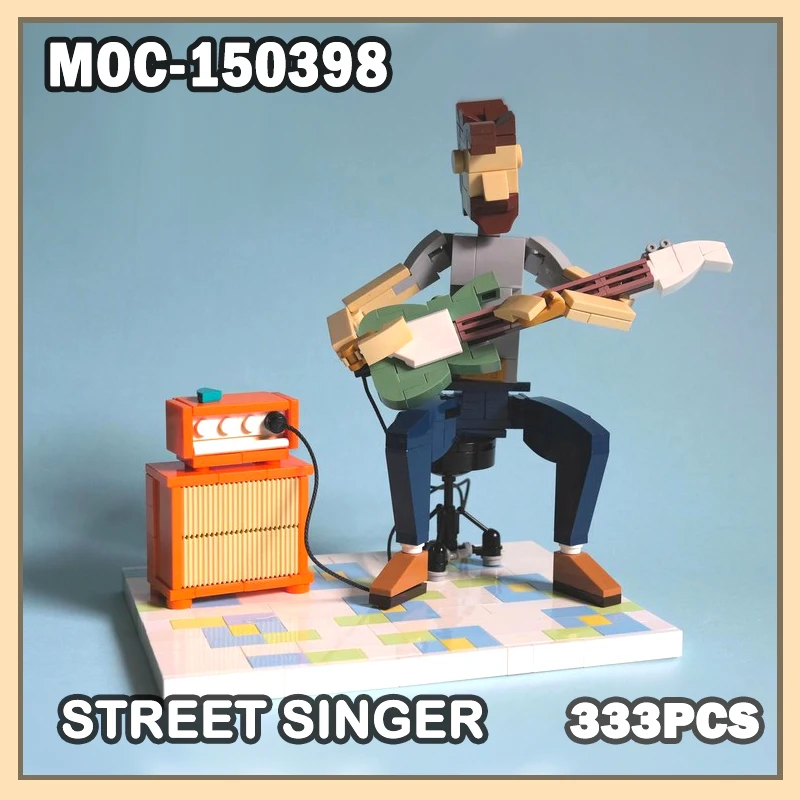 

MOC-150398 Building Block Model Brick Street Singer Atmosphere Sense Small Particle Assembly Fashionable Decoration Gifts 333PCS