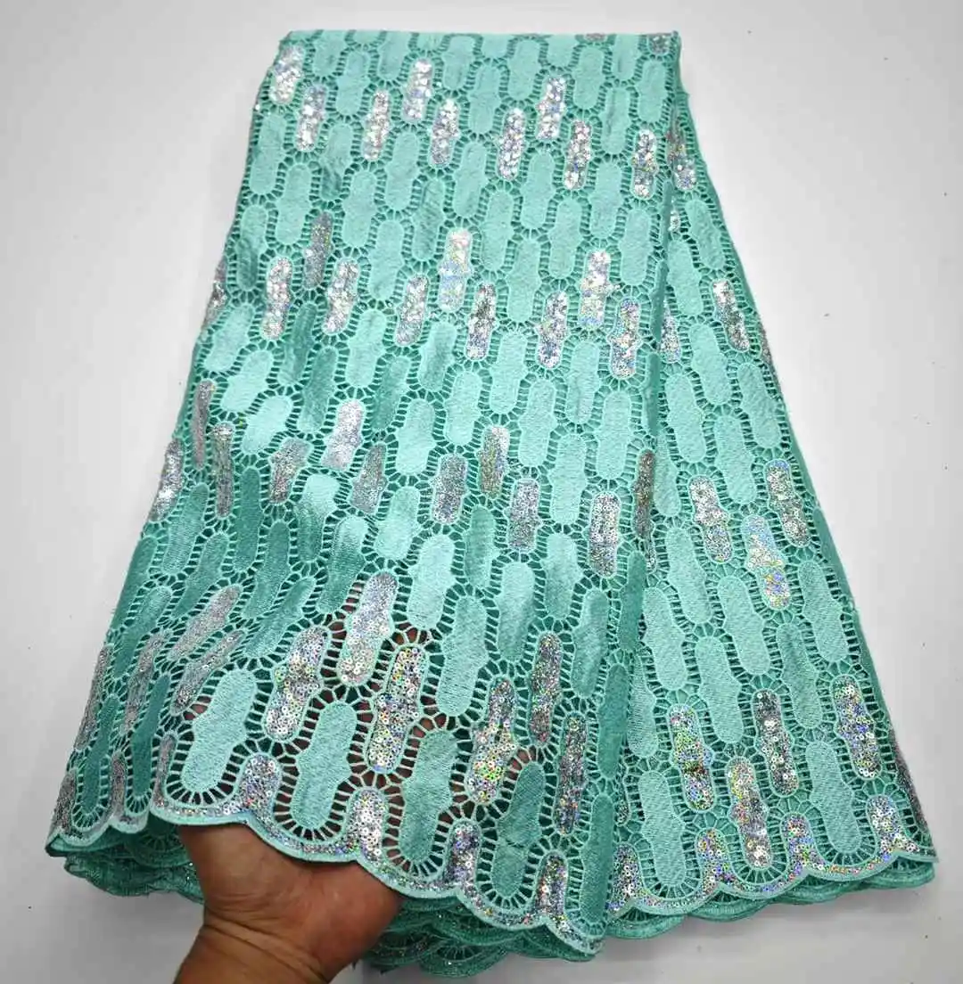 frican Water Soluble Lace 2025 High Quality Nigerian Sequins Guipure Cord Lace Fabrics For Wedding Party Dress Sewing