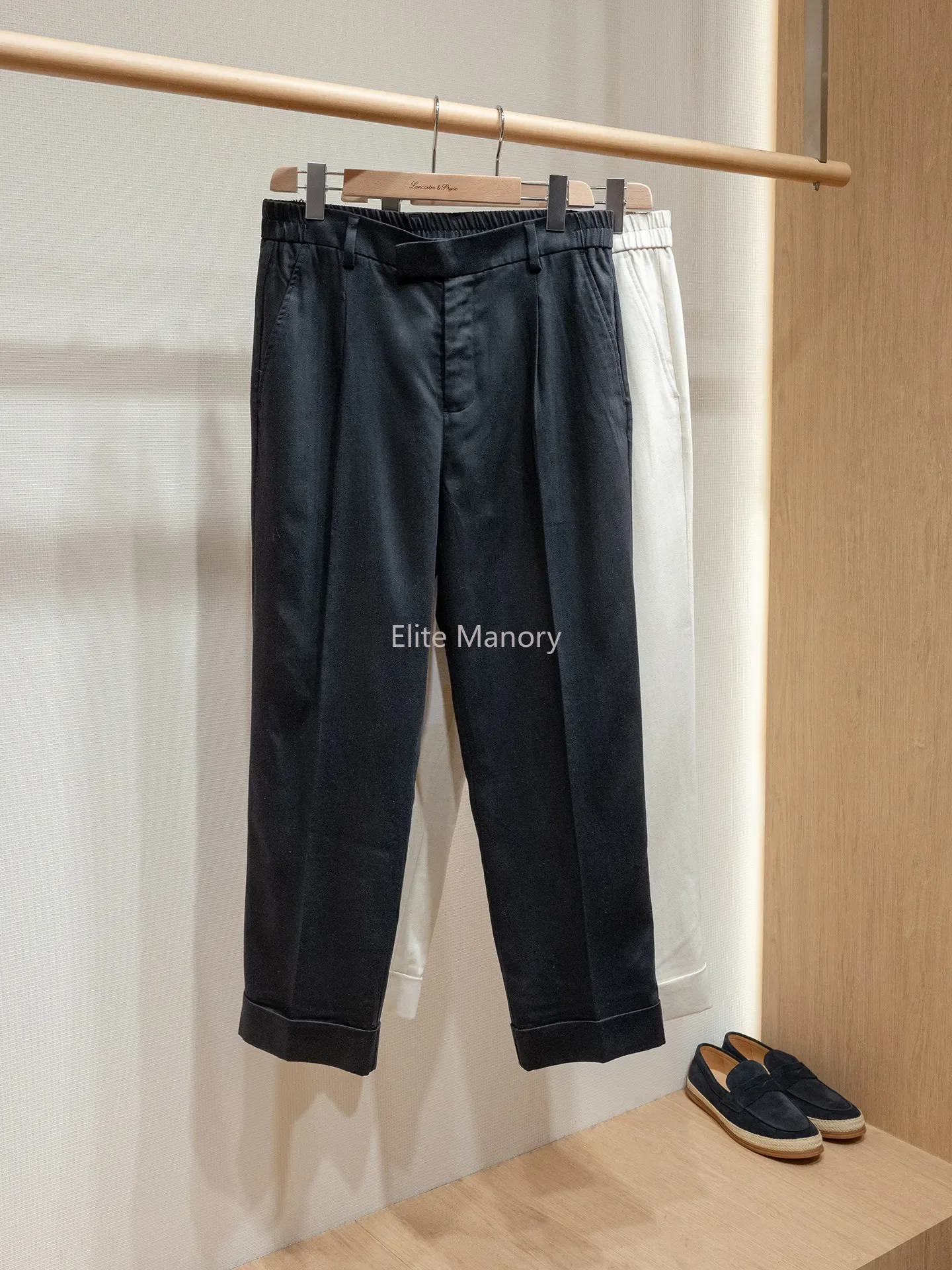 Lyocell linen blend, old money style light and breathable single-pleated straight-leg casual pants