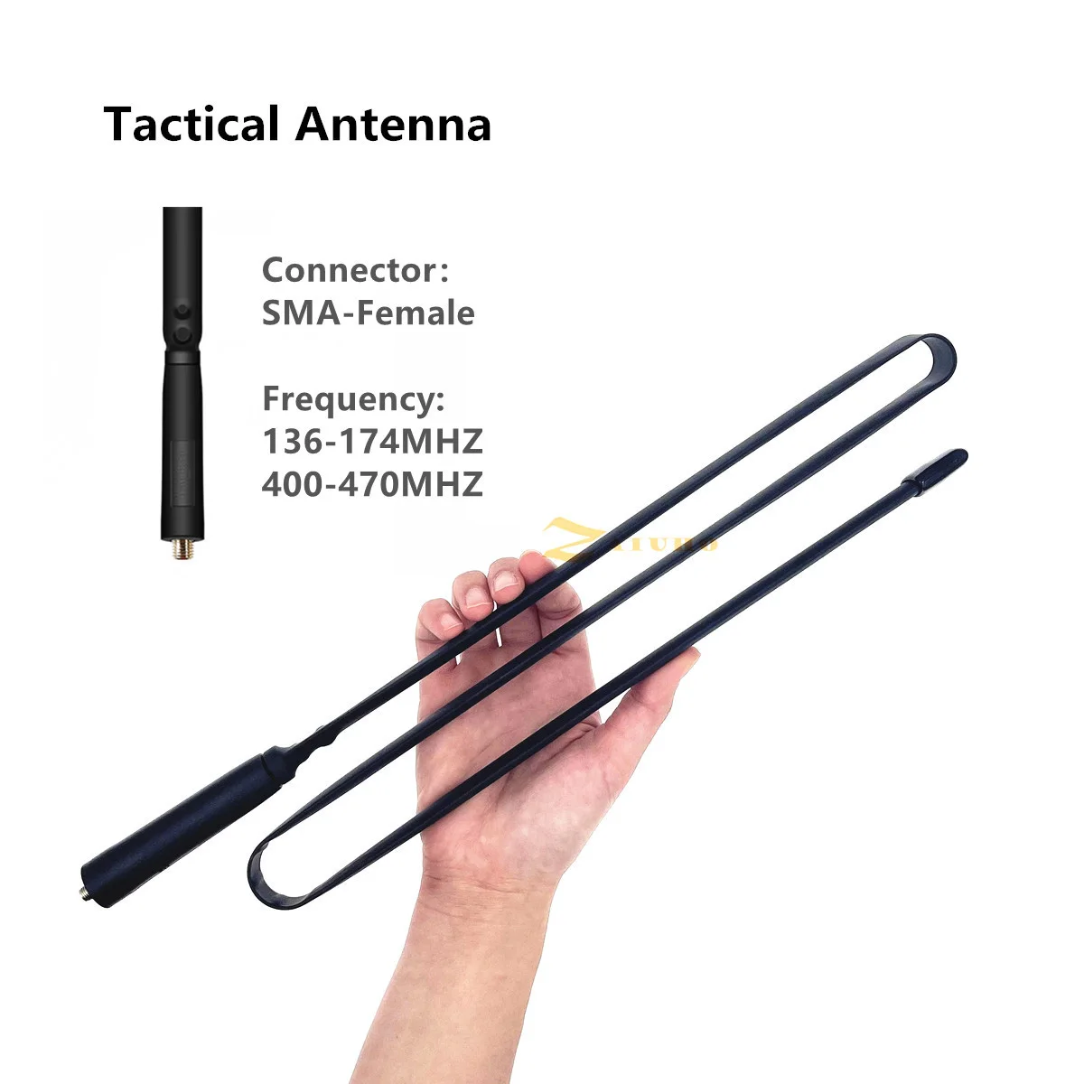 Baofeng-antena plegable de SMA-F táctico, walkie-talkie VHF UHF, UV-5R, 82 9R Plus, para CS, caza y lucha