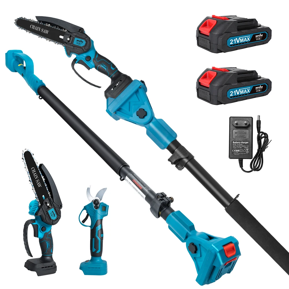 

High Efficiency Fruit Tree Pruning Cutter Garden Scissors 32mm Cordless Battery Pruner Telescopic Pole Tree Pruner