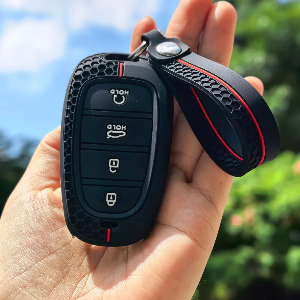 Chaveiro de silicone capa chave do carro para hyundai santa fe tucson 2022 nexo nx4 atos prime solaris 2021 i30 acessórios do carro