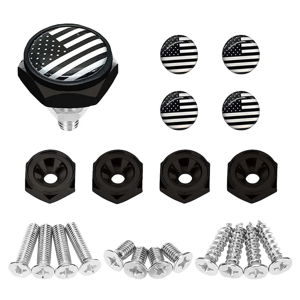 

1Set License Plate Bolt Kit Stainless Steel Usa Flag Style Rust Proof Car Motorcycle License Frame Fastener Easy Install