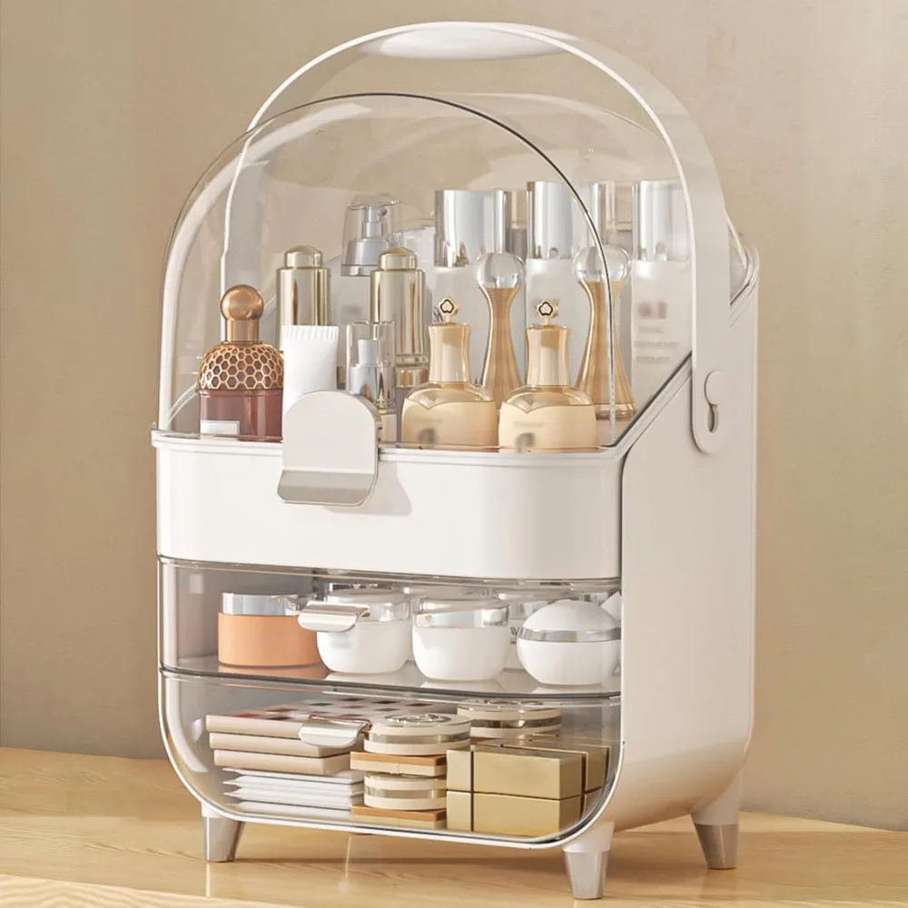 

Makeup Organizer, Skincare Holder Bathroom Counter Organizer, Storage Box Cosmetic Display Cases, Teen Girl Gifts Trendy Stuff