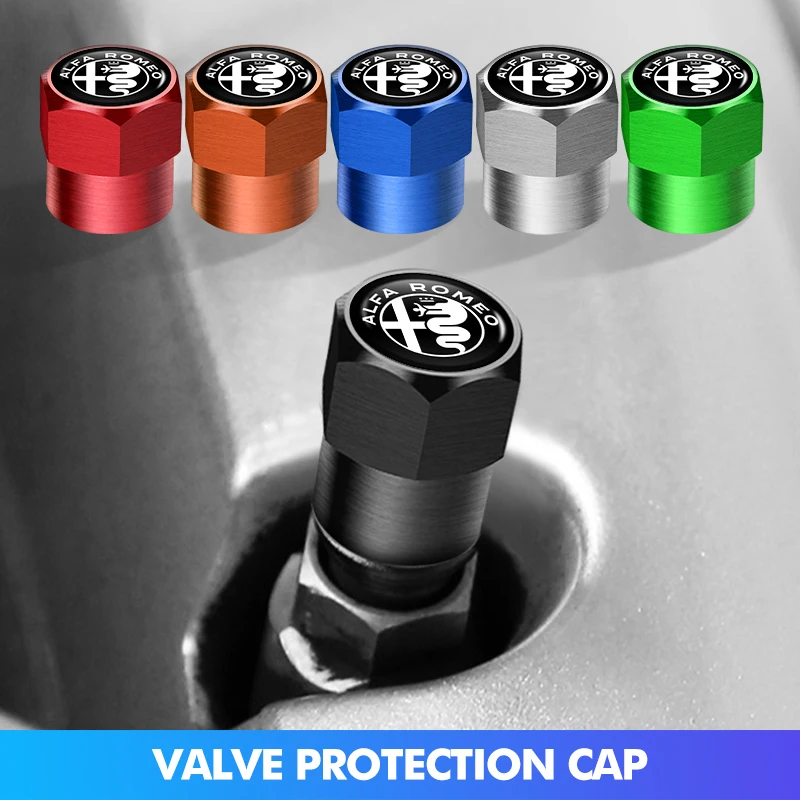 Tapa protectora de válvula de vástago de neumático de rueda de coche, cubierta a prueba de polvo para Alfa Romeo 159 Giulietta Giulia 147 Mito 156 159 166 GT, 4 Uds.