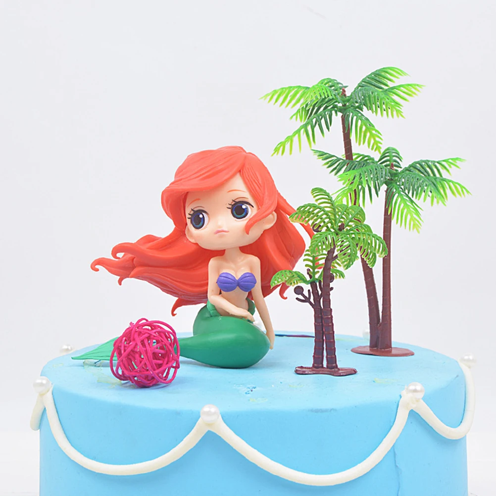 

10pcs Coconut Tree Decor Large Small Paper Cake Topper For Birthday Wedding Party Dessert Fruit Decoration Cake Ornament
