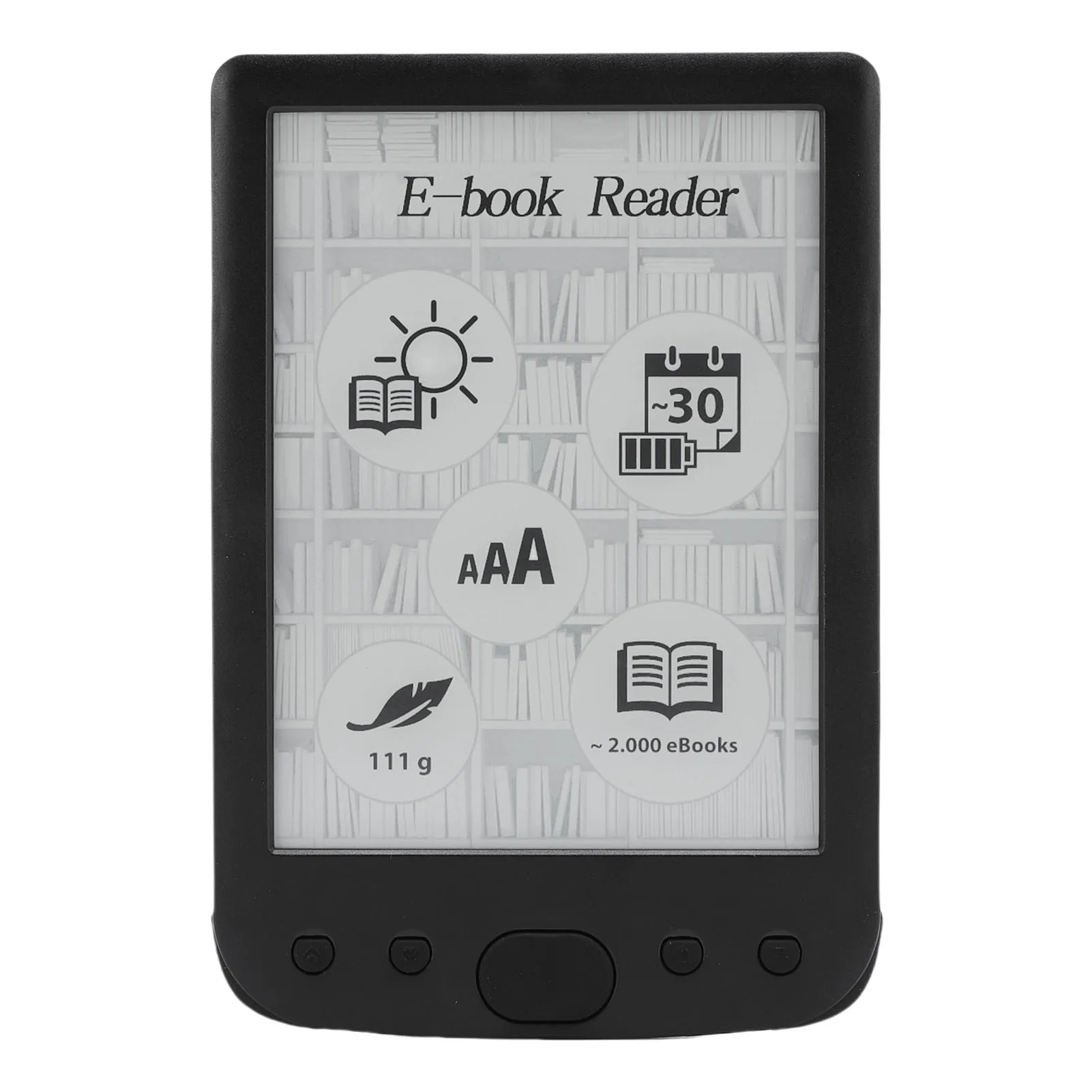 Fotografia 7: E Reader Eye Friendly 6 Polegadas 800x600 E Book Reader com Estojo Protetor 2500mAh Bateria Suporte Até 32G E Reader