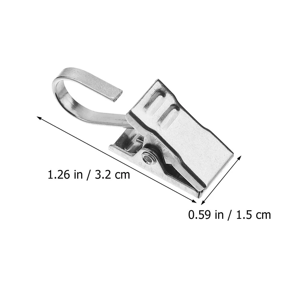25Pcs Thickened Stainless Steel Curtain Clips with Hooks Versatile Metal Hanging Clips for Photos Tapestry Rugs Backdrop Camping