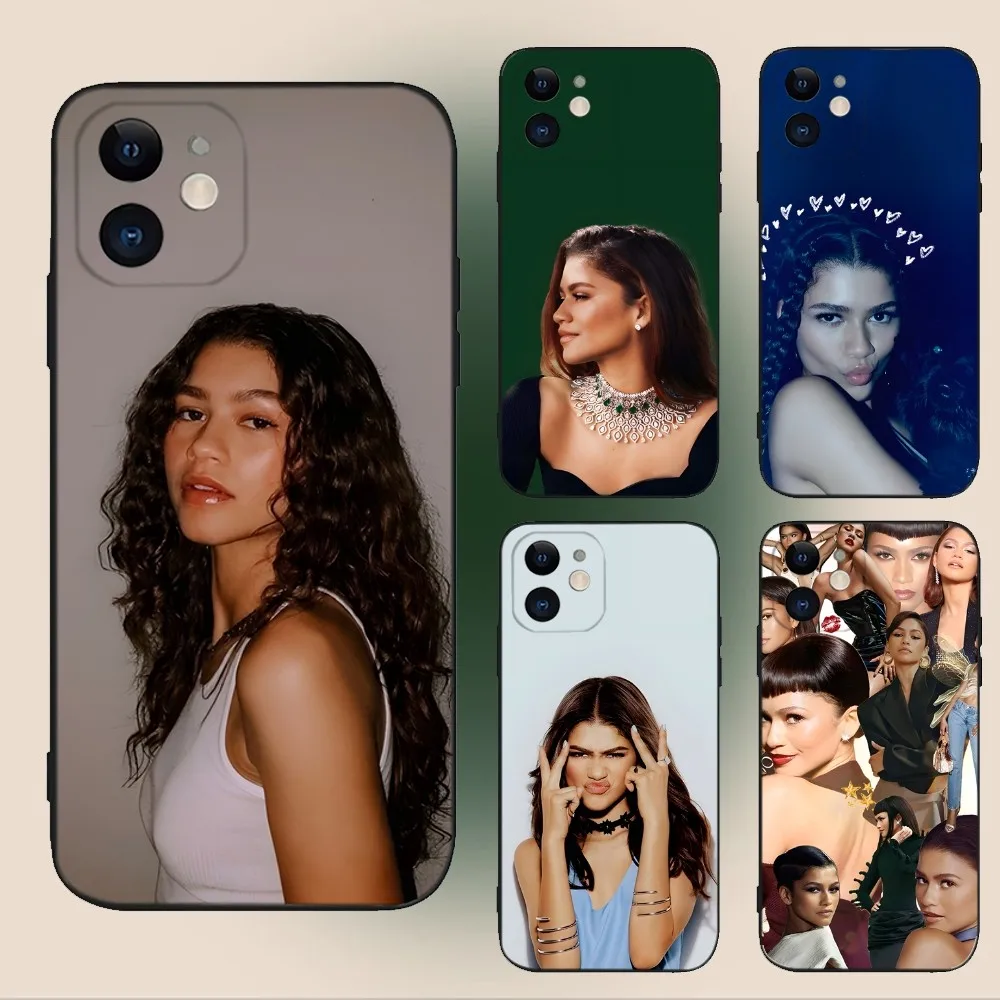 Z-Zendaya Phone Case For iPhone 15,14,13,12,11,Plus,Pro Max,XS,X,XR,SE,Mini,8,7 Soft Silicone Black Cover