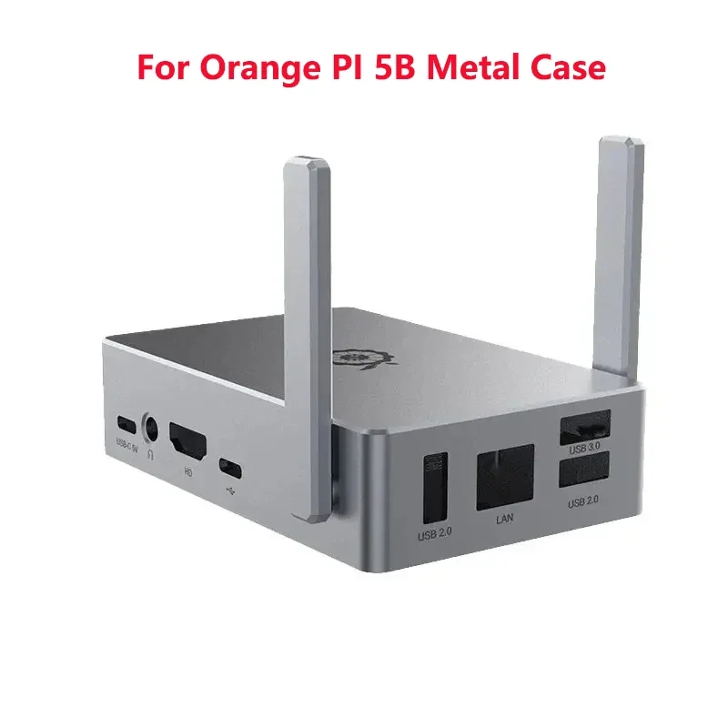 

Orange Pi 5 5B Aluminum Alloy Shell Optional Antenna Gray Metal Case for OPI 5 5B Development Boards