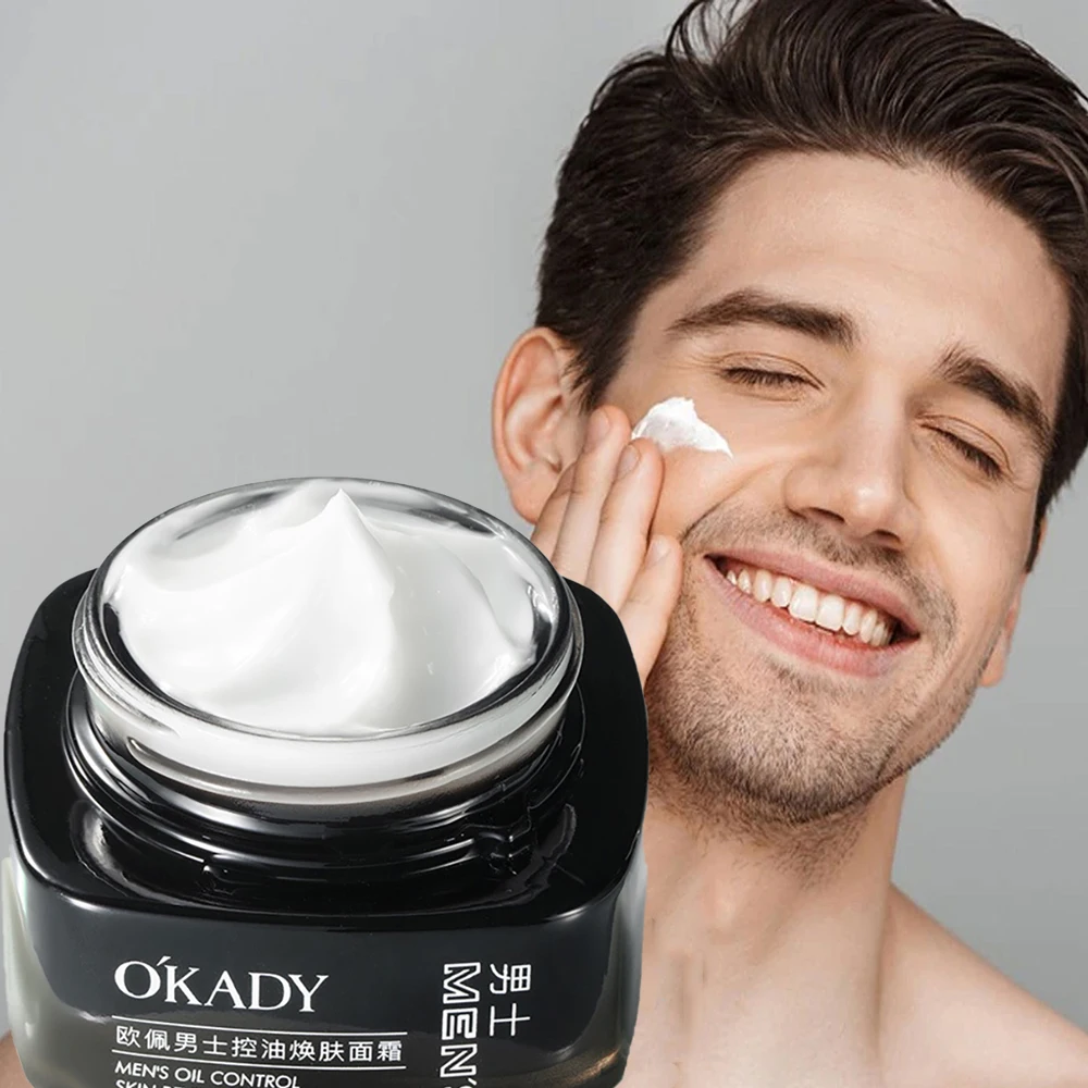 

OKADY Men's Oil Control Skin Revitalizing Face Cream Day Cream Moisturizing Improve Dry Refreshing Smooth Face Beauty Care