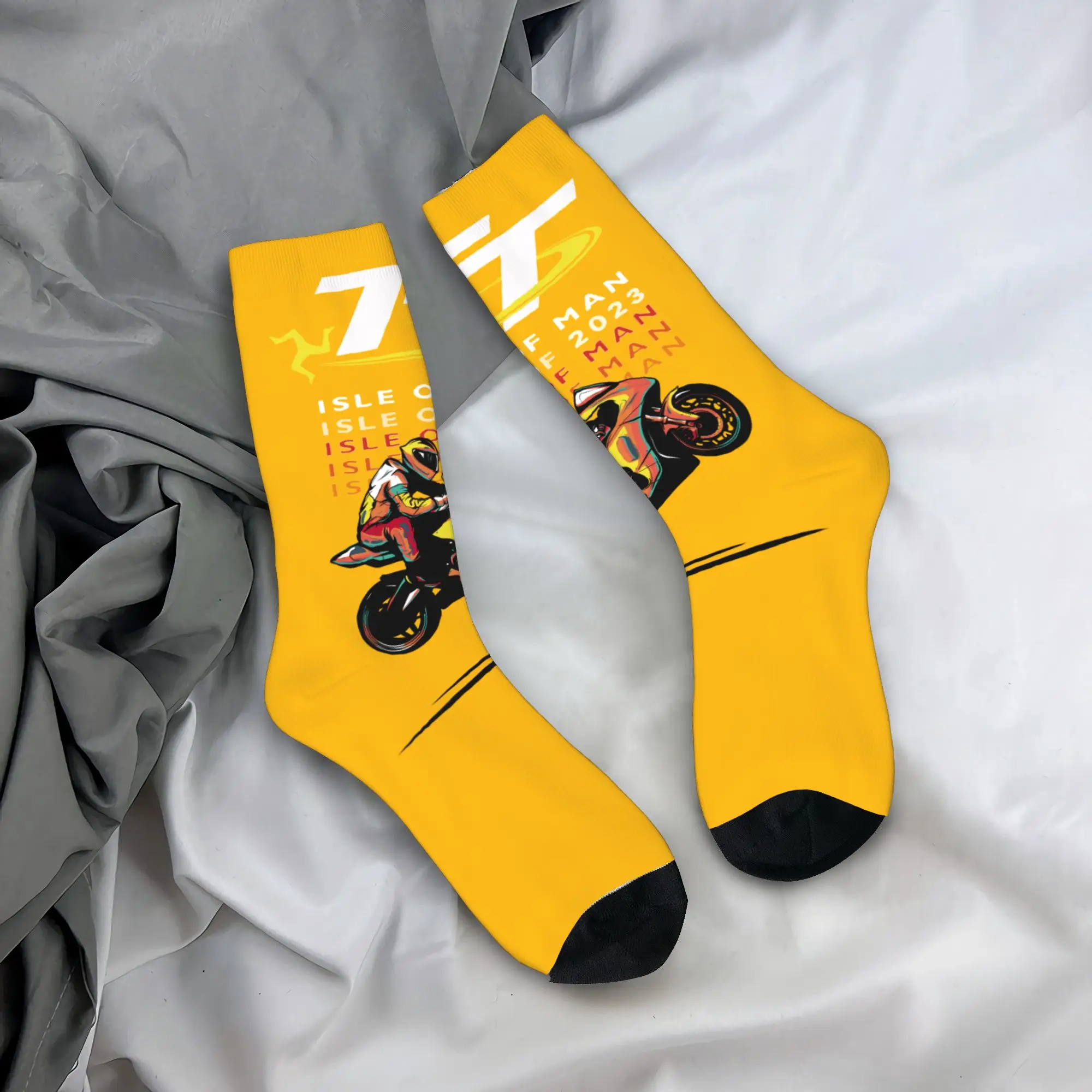 

Custom Motorcycle Sports Isle of Man TT Races Dress Socks Men's Women's Warm Fashion Crew Socks