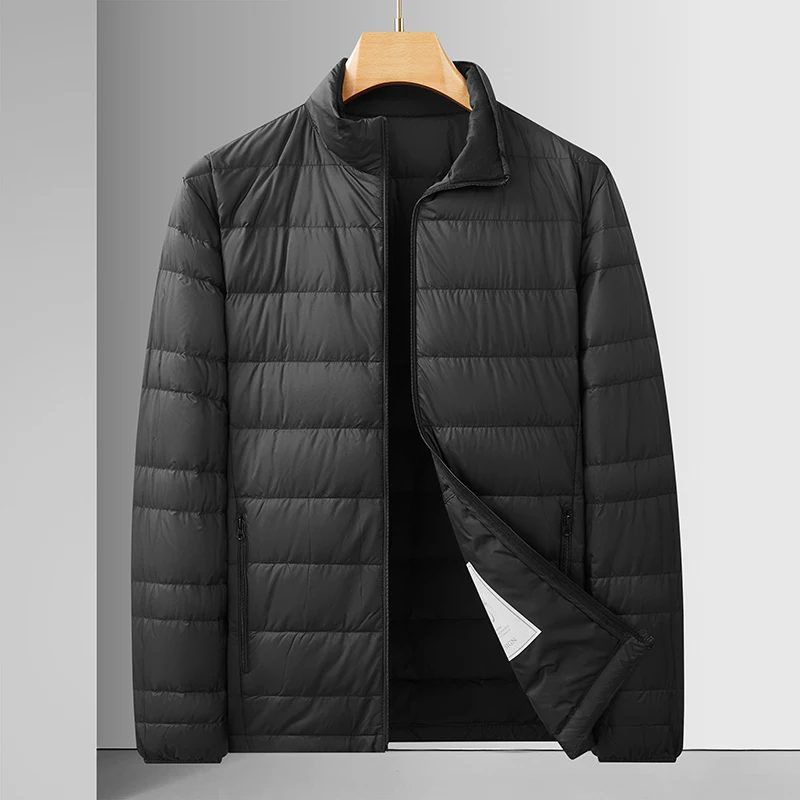 Plus Size L-7XL Solid Color Duck Down Jacket 2026 Autumn Winter Men's Outwear Loose Windproof Thick Padded Puffer Coats Clothing