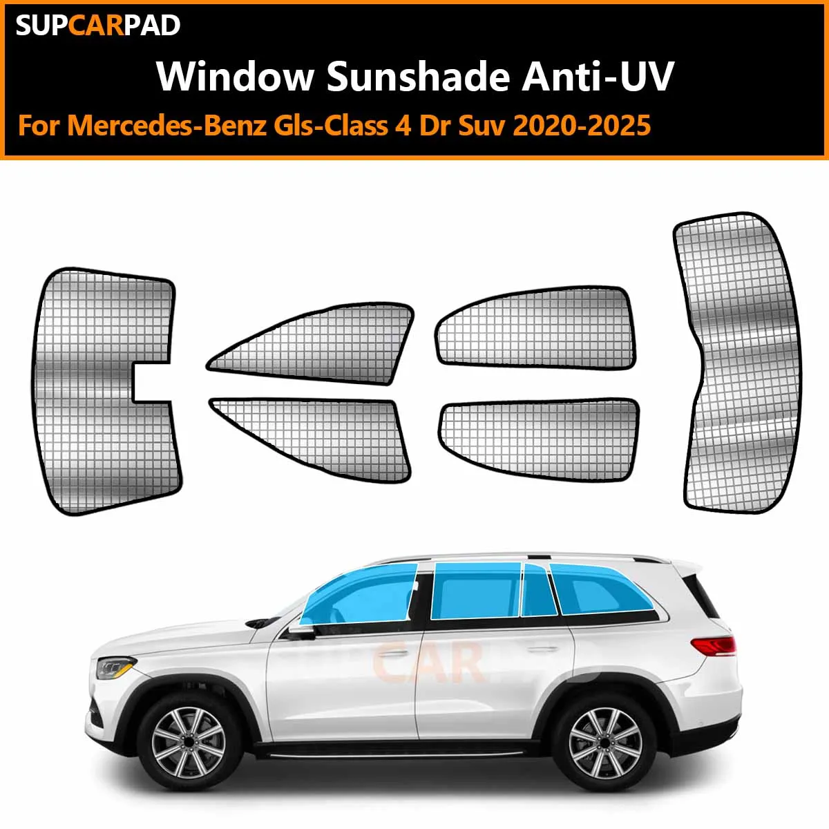 

Для Mercedes-Benz GLS-Class 4-дверный внедорожник 2020-2025: Индивидуальные солнцезащитные шторки на окна автомобиля, анти-УФ, козырьки-накладки на окна, аксессуары