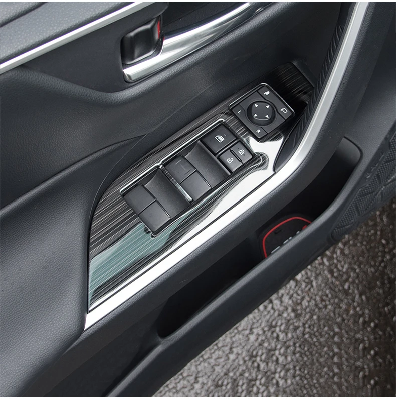 Für Toyota RAV4 XA50 2019 2020 2021 2022 2023 2024 2025 Hybrid Edelstahl Auto Fensterheber Schalter Knopf Abdeckung Aufkleber – Detail 2