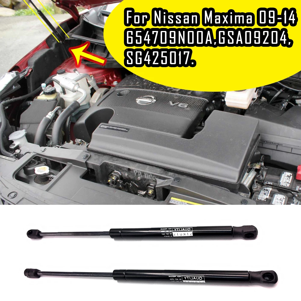 Hood Lift Support for Nissan Maxima 2009-2014 TRQ GSA09204 Hood Lift Shock Strut 613506,654709N00A,654719N00A,SG425017