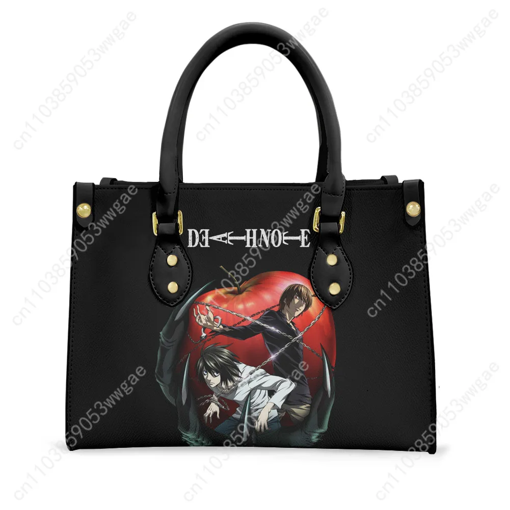 Death Note Tote Bags Purse Women Man Fashion Personalized Text Image PU Leather Customized Handbags Commuter Shopping Gift Bags