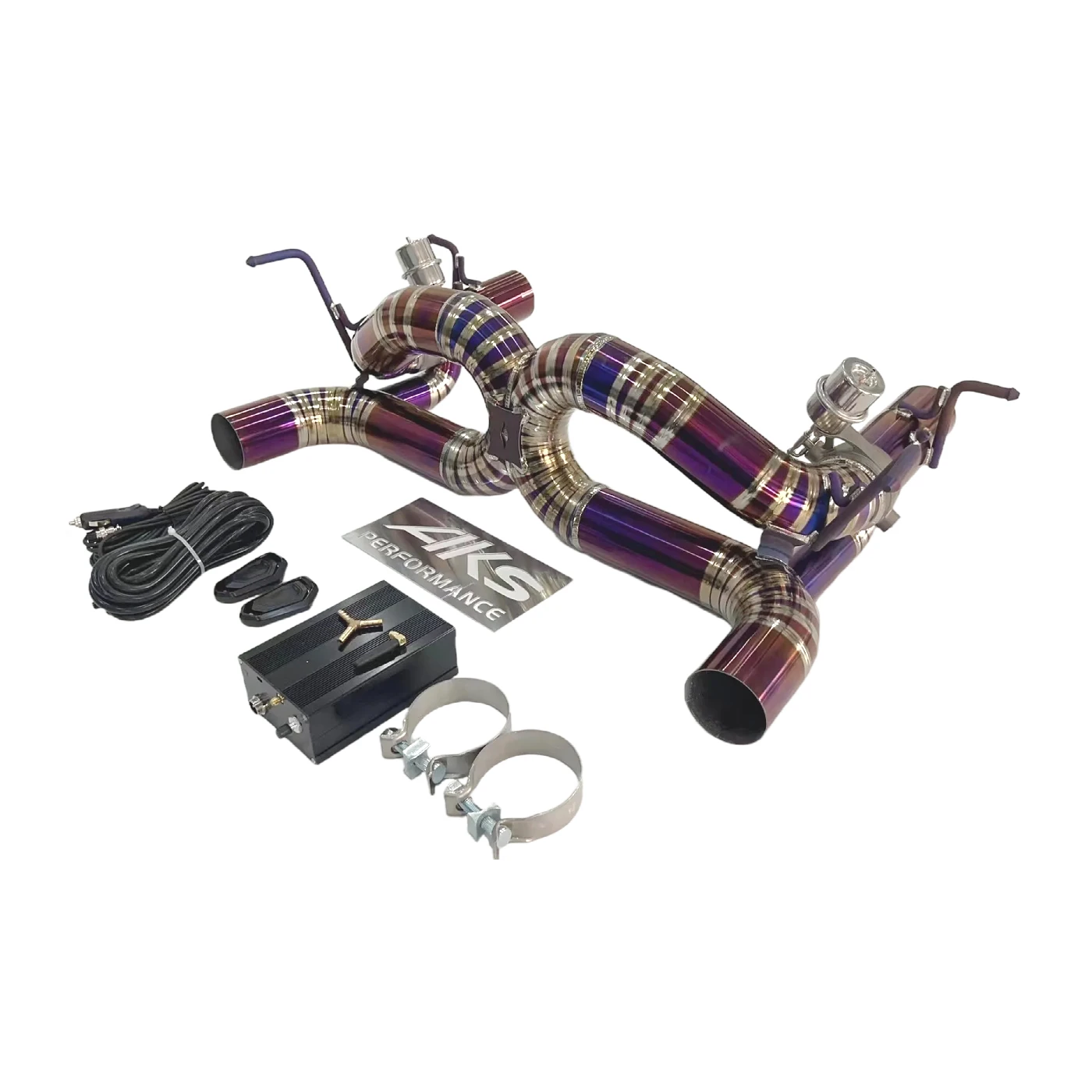 AKS Titanium Alloy Exhaust Catback For Ferrari F8 With Muffler Valve Auto Performance Parts Exhaust System