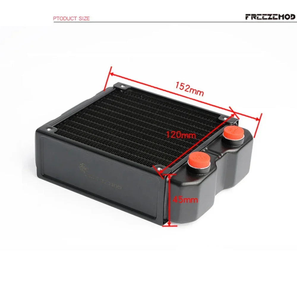 FREEZEMOD Radiatore in alluminio da 120 mm Spessore 45 mm Raffreddamento ad acqua per computer Dissipatore di calore a doppio strato G1/4 Interfaccia filettata SR-120SL