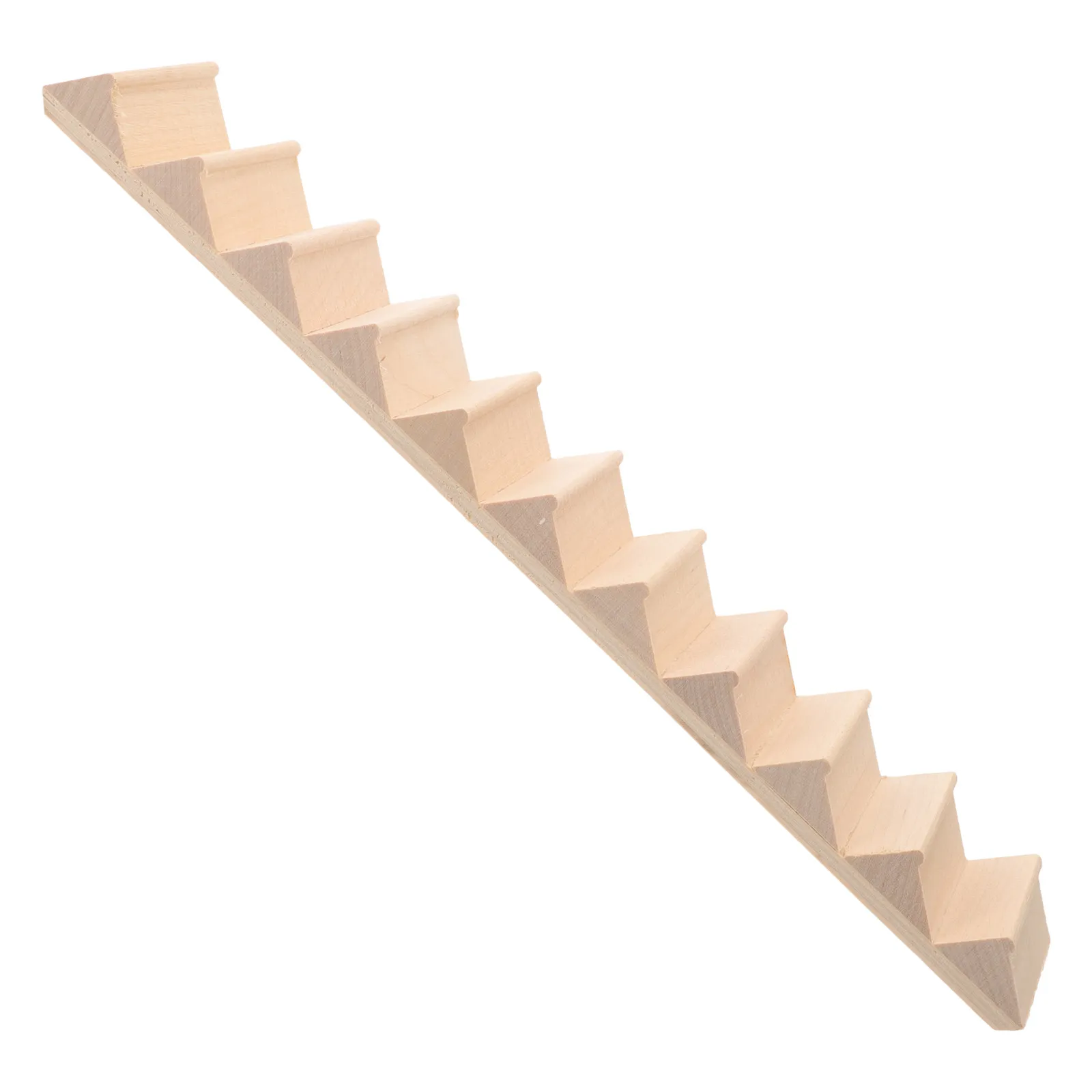 

Miniature Wooden Staircase Unpainted Small Stair DIY Accessory for Playhouse Interior Decoration Mini House Stairs Adornment