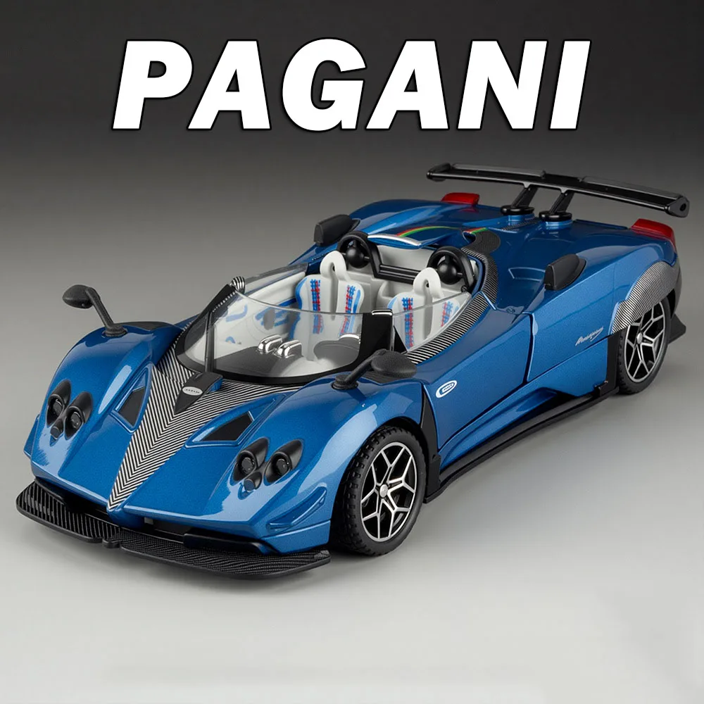 

Масштабная модель автомобиля PAGANI Zonda HP R 1:32, литая из сплава, с открывающимися дверями, звуком и светом, инерционная, для детей, коллекционирования и хобби