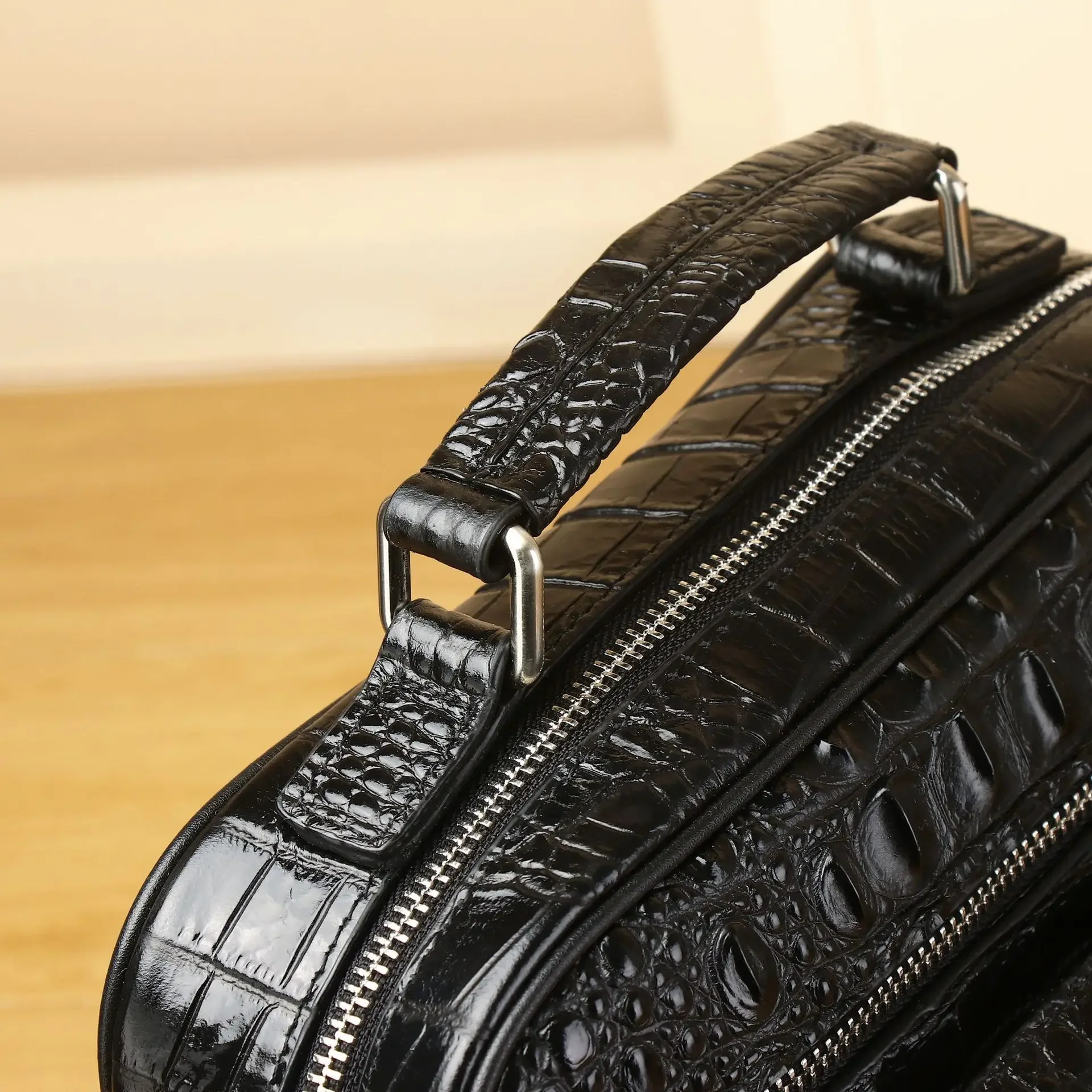 Luxury Cow Genuine Leather Male's Crossbody Bag Alligator Business Leather Men's Messenger Bag Vintage Men Shoulder Handbags