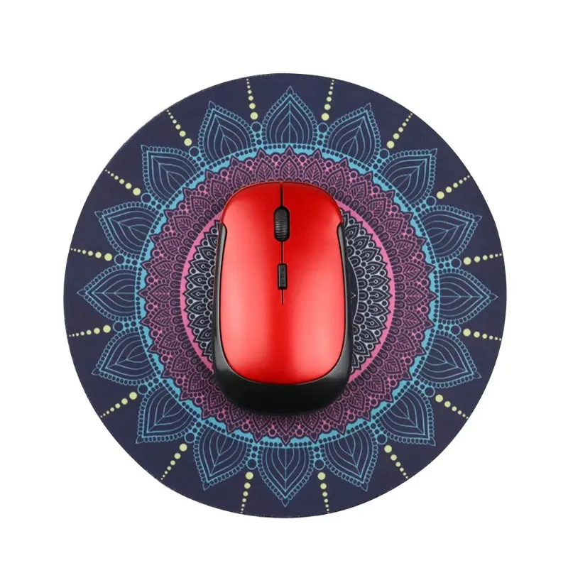 

Hot-selling Ethnic Style Round Small Creative Thickened Computer Desk Wear-resistant Non-slip Mouse Pad Keyboard Office Cup Mat