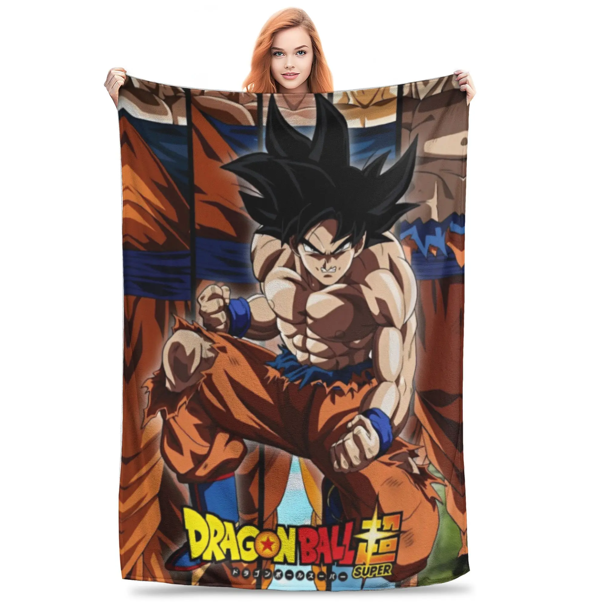 Dragon Ball Z Blanket Fleece Summer Air Conditioning DBZ Goku Multi-function Ultra-Soft Throw Blankets for Bed Outdoor Rug Piece