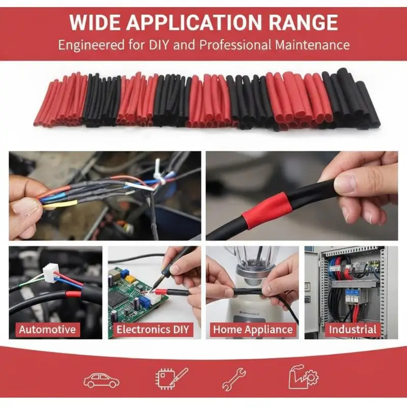 127/328/530Pcs Heat Shrink Tubing Assortment Kit Insulation Wire Cable Sleeve Heat Shrink Tube For Electrical Wiring Repair