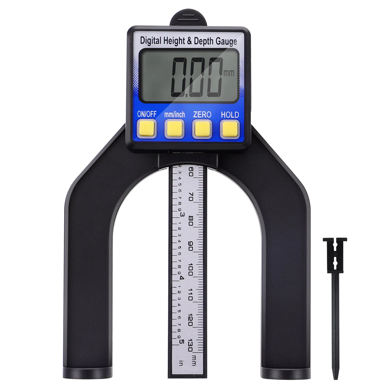 2 in Depth Gauge Height Ruler Metal Probe Display Magnet Base Wear Resistant Measure Tool for Woodworking
