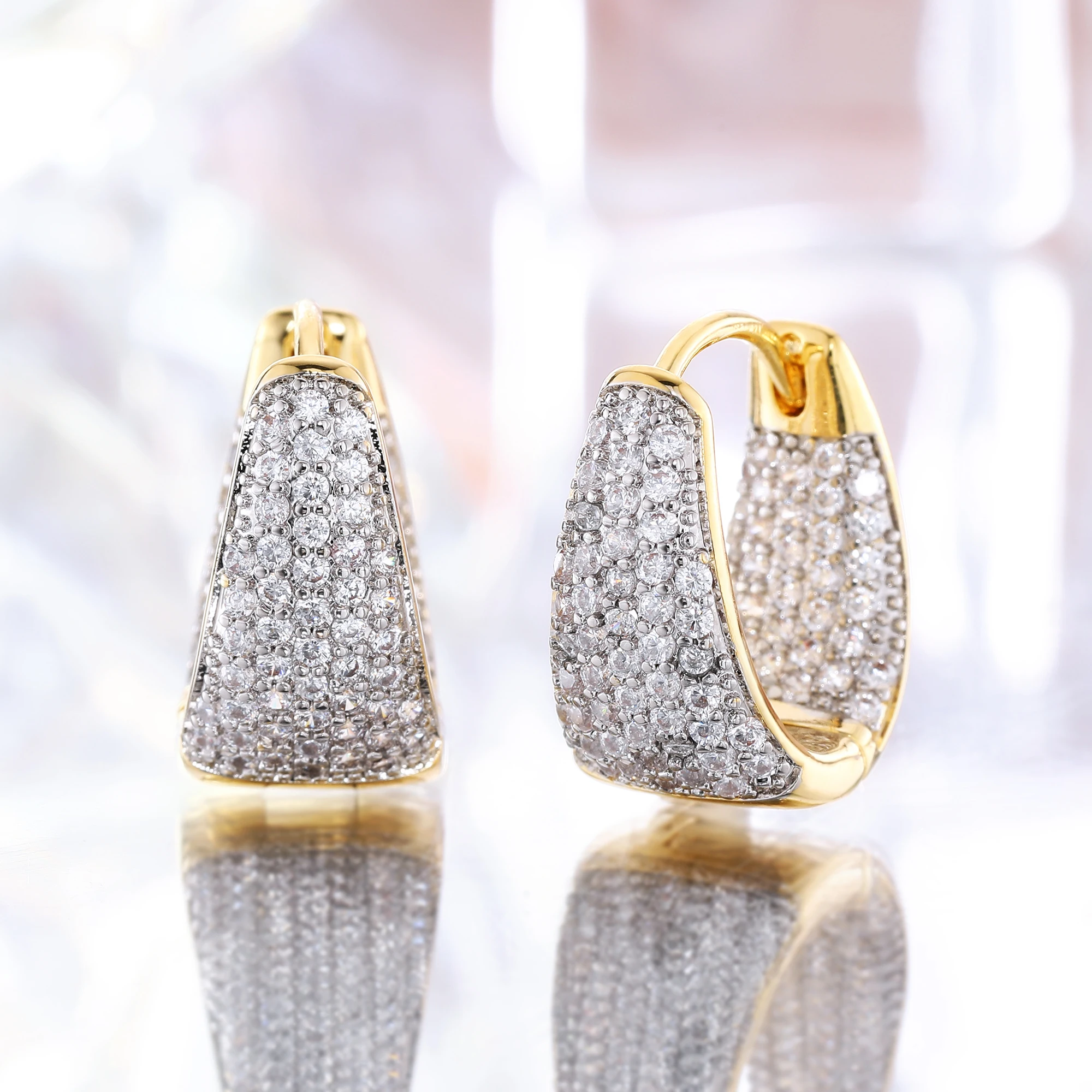 

Round Fashion Zirconia Earrings For Women's Jewelry