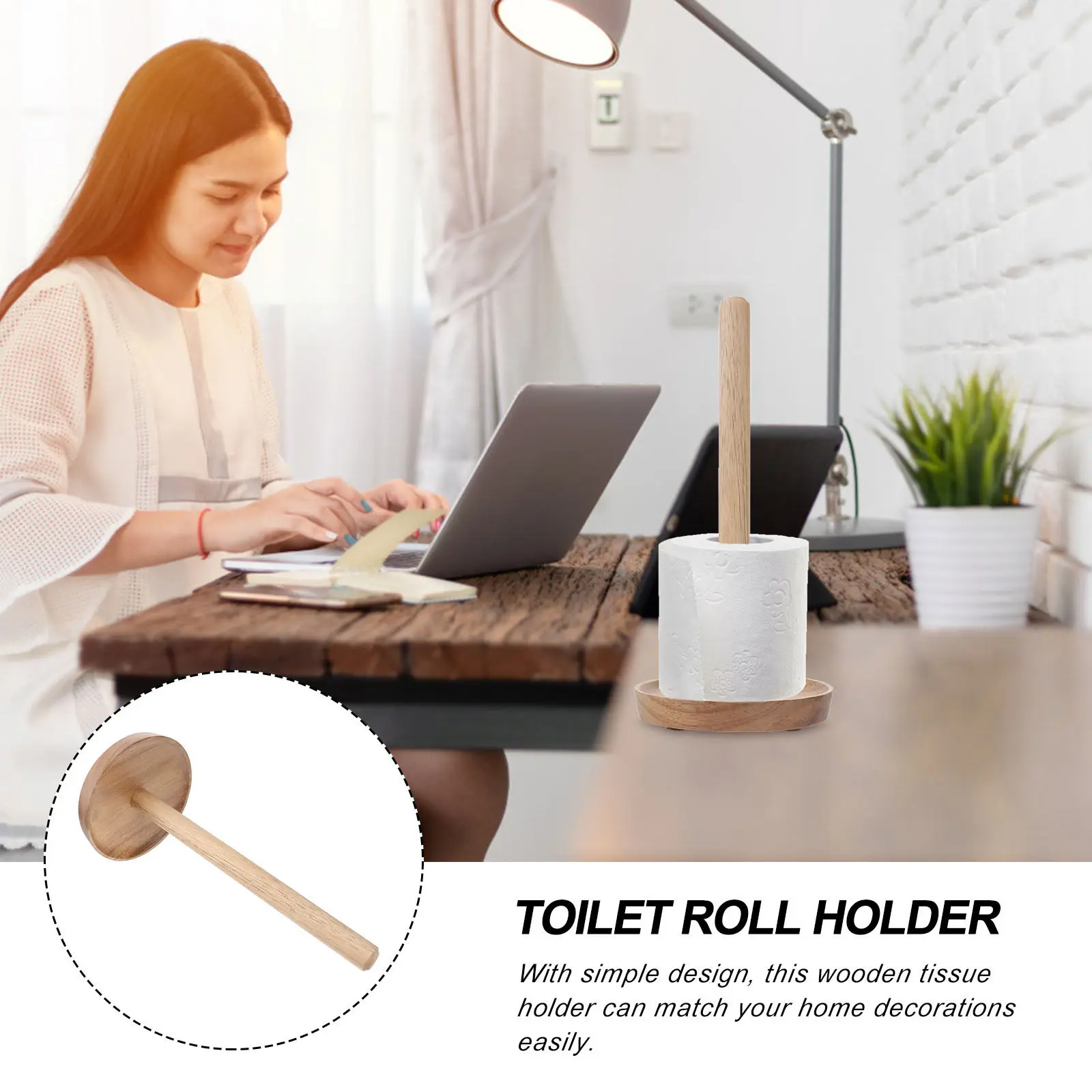 1Pcs Natural Wood Roll Paper Holder For For Toilet Paper Storage Minimalist Elegant Tissue Bathroom Rv Closet