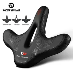 WEST BIKING Widen Ergonomic Bicycle Saddle Breathable Shockproof Cycling Seat Comfortable Cushion Pad MTB Saddle Bike Accessorie