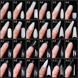 Fake Nails 500pcs False Tips for Nails Capsule Coffin French Short Long Fingernails Korean Transparent Full Cover Toe Nail Tip